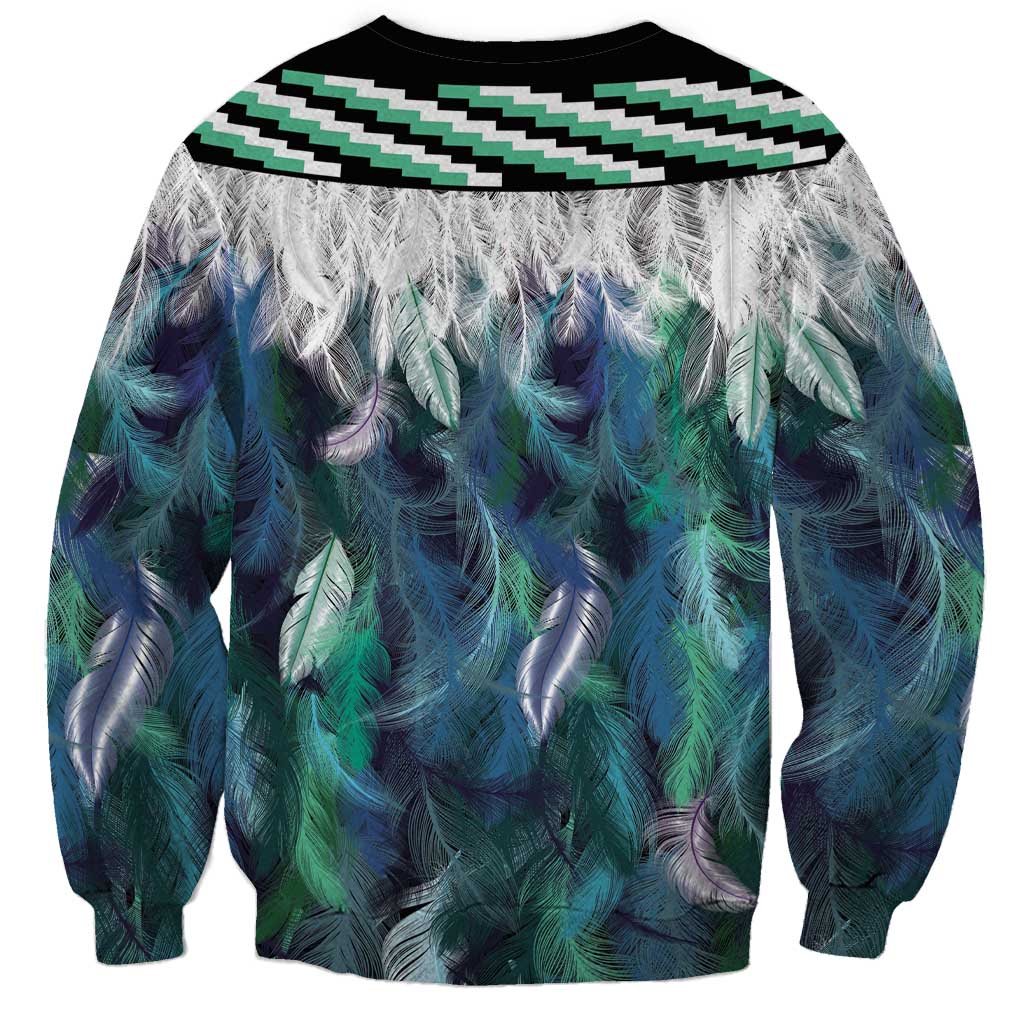 Aotearoa Korowai Motif Sweatshirt Hei Tiki Poutama Maori Pattern