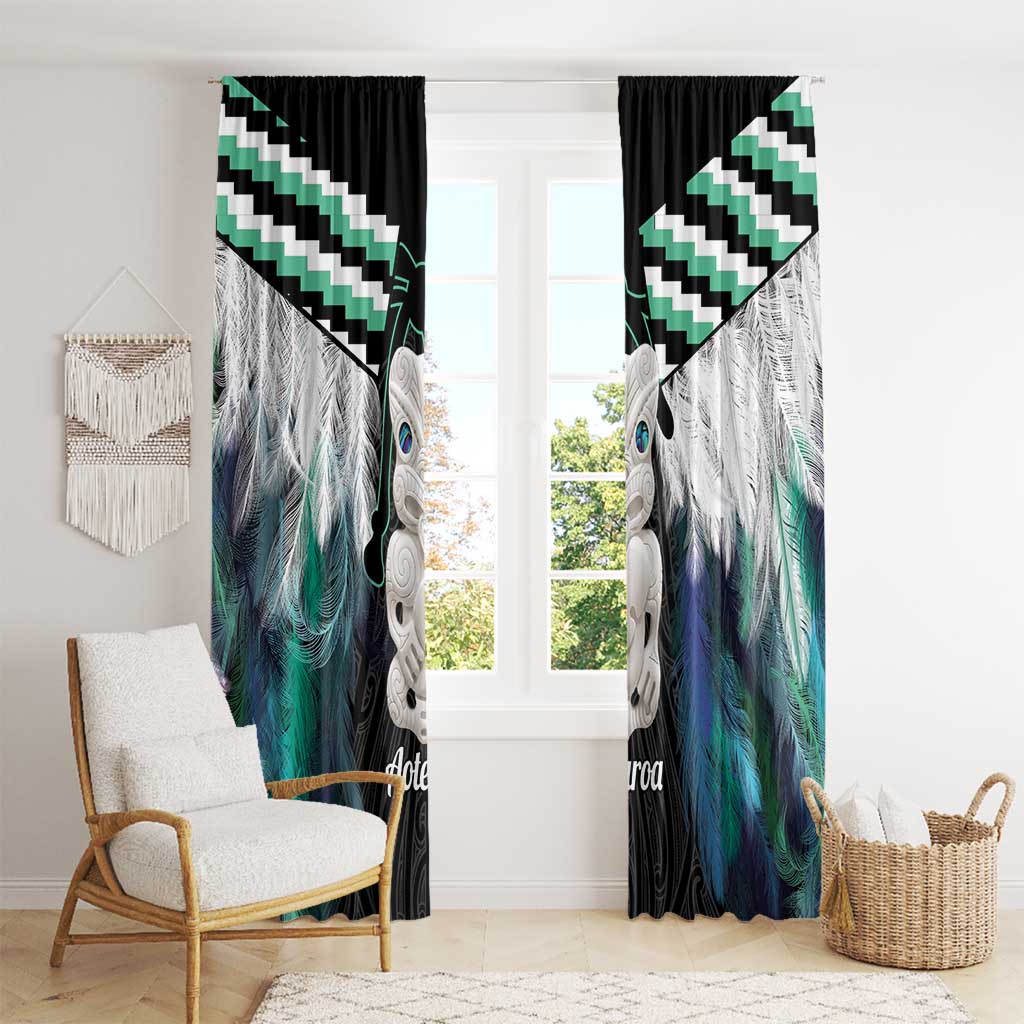 Aotearoa Korowai Motif Window Curtain Hei Tiki Poutama Maori Pattern LT14 - Polynesian Pride