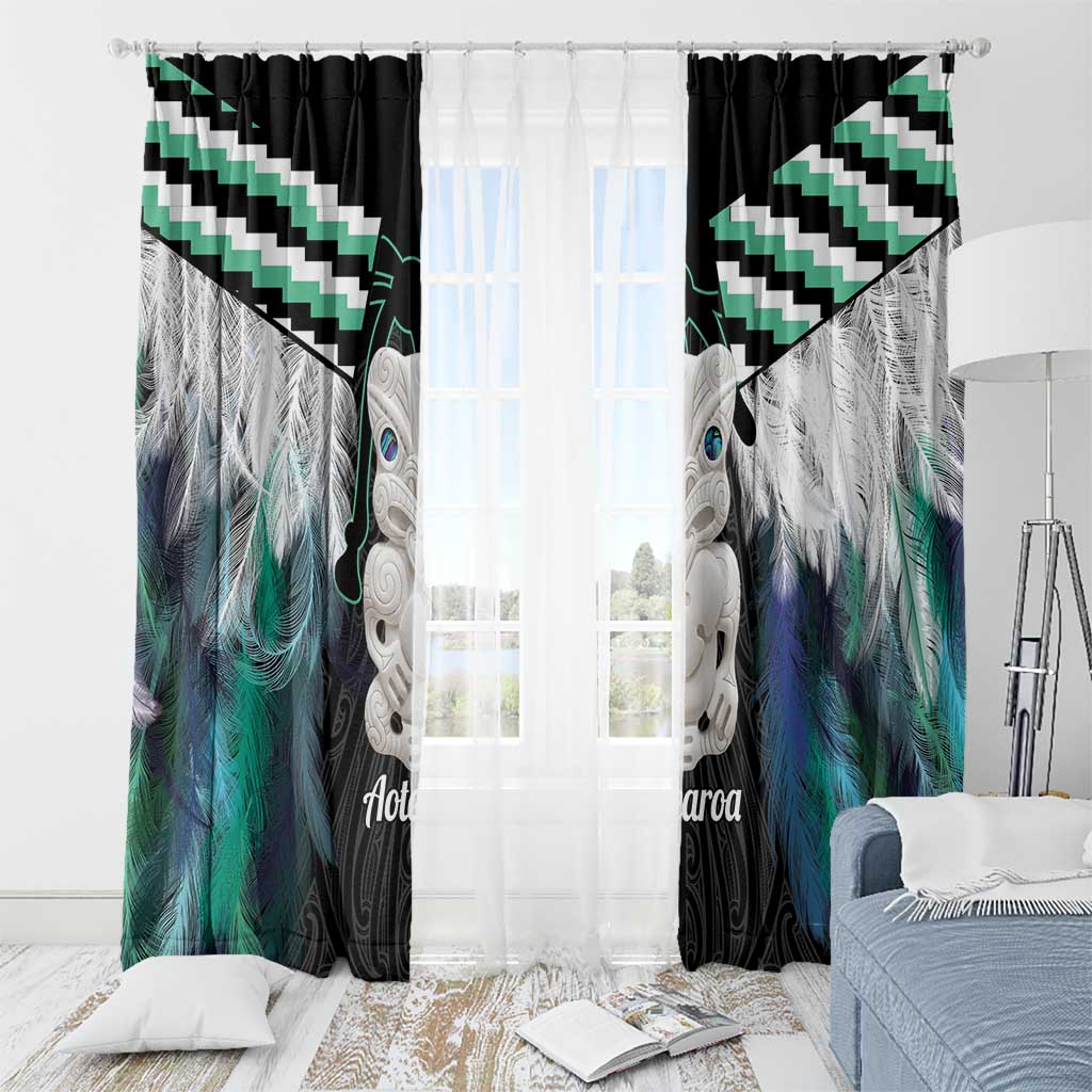 Aotearoa Korowai Motif Window Curtain Hei Tiki Poutama Maori Pattern LT14 - Polynesian Pride