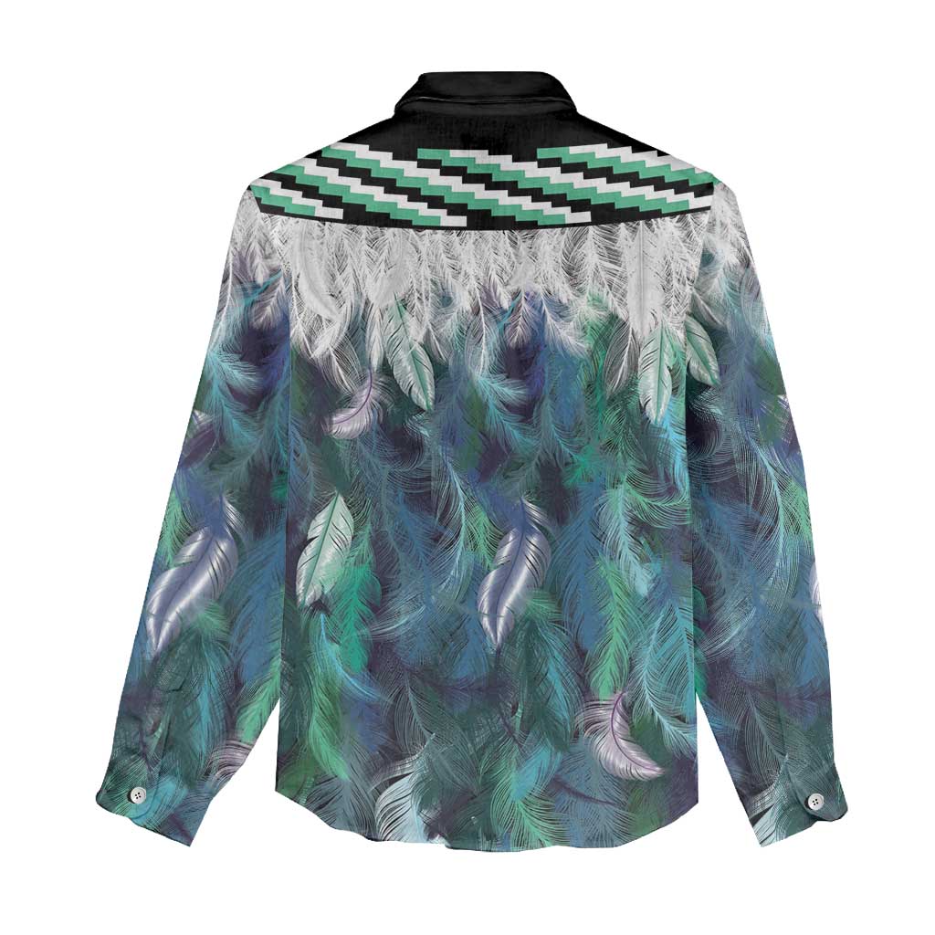Aotearoa Korowai Motif Women Casual Shirt Hei Tiki Poutama Maori Pattern LT14 - Polynesian Pride