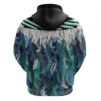 Aotearoa Korowai Motif Zip Hoodie Hei Tiki Poutama Maori Pattern