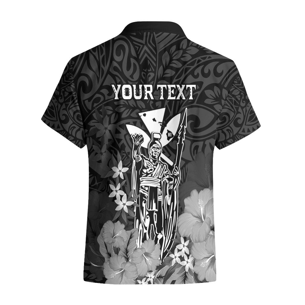 Personalised King Kamehameha Day Hawaii Hawaiian Shirt Polynesia Tribal Kanaka And Hibiscus Black LT14 - Polynesian Pride