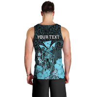 Personalised King Kamehameha Day Hawaii Men Tank Top Polynesia Tribal Kanaka And Hibiscus Turquoise LT14 - Polynesian Pride