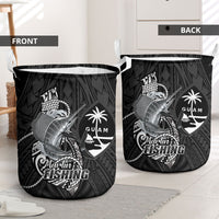 Guam Blue Marlin Fishing Laundry Basket Guahan Fish Hook Tattoo Black Version