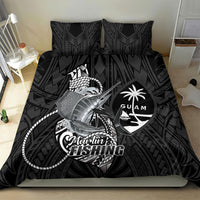 Guam Blue Marlin Fishing Bedding Set Guahan Fish Hook Tattoo Black Version