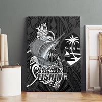 Guam Blue Marlin Fishing Canvas Wall Art Guahan Fish Hook Tattoo Black Version