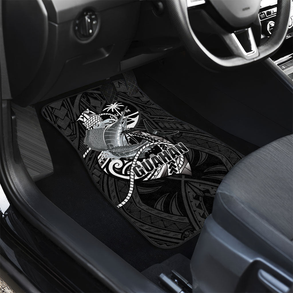 Guam Blue Marlin Fishing Car Mats Guahan Fish Hook Tattoo Black Version