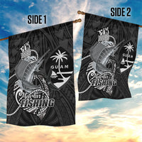 Guam Blue Marlin Fishing Garden Flag Guahan Fish Hook Tattoo Black Version