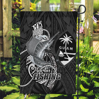 Guam Blue Marlin Fishing Garden Flag Guahan Fish Hook Tattoo Black Version
