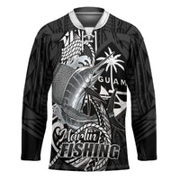 Guam Blue Marlin Fishing Hockey Jersey Guahan Fish Hook Tattoo Black Version LT14 Unisex Black - Polynesian Pride