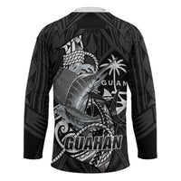 Guam Blue Marlin Fishing Hockey Jersey Guahan Fish Hook Tattoo Black Version LT14 - Polynesian Pride