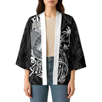 Guam Blue Marlin Fishing Kimono Guahan Fish Hook Tattoo Black Version