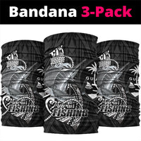Guam Blue Marlin Fishing Neck Gaiter Guahan Fish Hook Tattoo Black Version
