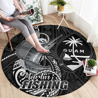 Guam Blue Marlin Fishing Round Carpet Guahan Fish Hook Tattoo Black Version