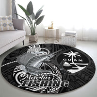 Guam Blue Marlin Fishing Round Carpet Guahan Fish Hook Tattoo Black Version