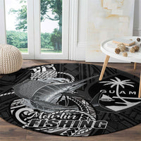 Guam Blue Marlin Fishing Round Carpet Guahan Fish Hook Tattoo Black Version