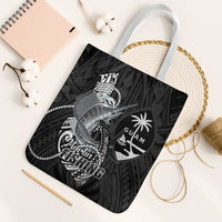 Guam Blue Marlin Fishing Tote Bag Guahan Fish Hook Tattoo Black Version