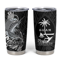 Guam Blue Marlin Fishing Tumbler Cup Guahan Fish Hook Tattoo Black Version LT14 Black - Polynesian Pride