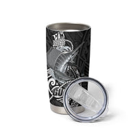 Guam Blue Marlin Fishing Tumbler Cup Guahan Fish Hook Tattoo Black Version LT14 - Polynesian Pride