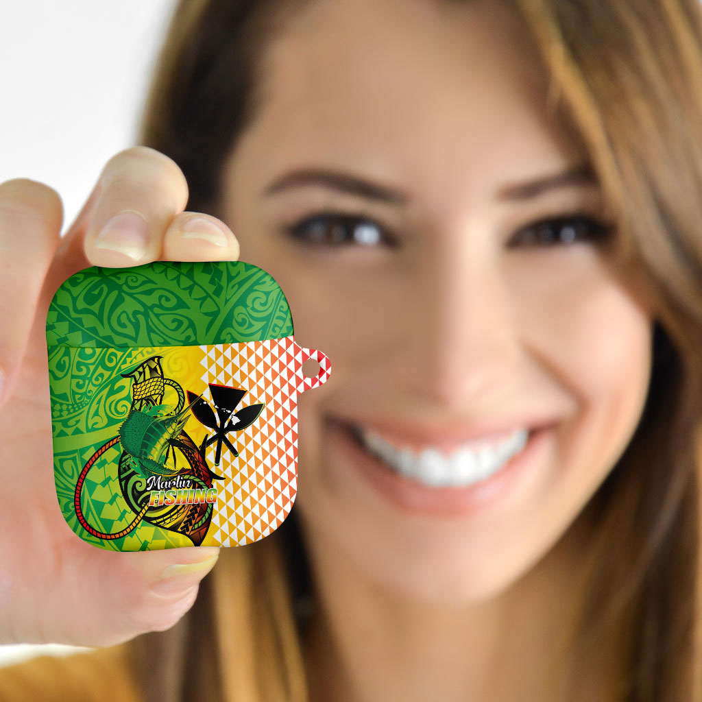 Hawaii Blue Marlin Fishing AirPods Case Hawaiian Kanaka Kakau Reggae