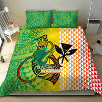 Hawaii Blue Marlin Fishing Bedding Set Hawaiian Kanaka Kakau Reggae