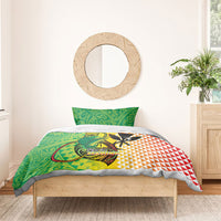 Hawaii Blue Marlin Fishing Bedding Set Hawaiian Kanaka Kakau Reggae