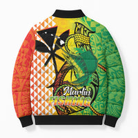 Hawaii Blue Marlin Fishing Bomber Puffer Jacket Hawaiian Kanaka Kakau Reggae LT14 - Polynesian Pride