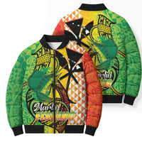 Hawaii Blue Marlin Fishing Bomber Puffer Jacket Hawaiian Kanaka Kakau Reggae LT14 - Polynesian Pride