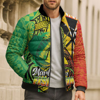 Hawaii Blue Marlin Fishing Bomber Puffer Jacket Hawaiian Kanaka Kakau Reggae LT14 - Polynesian Pride
