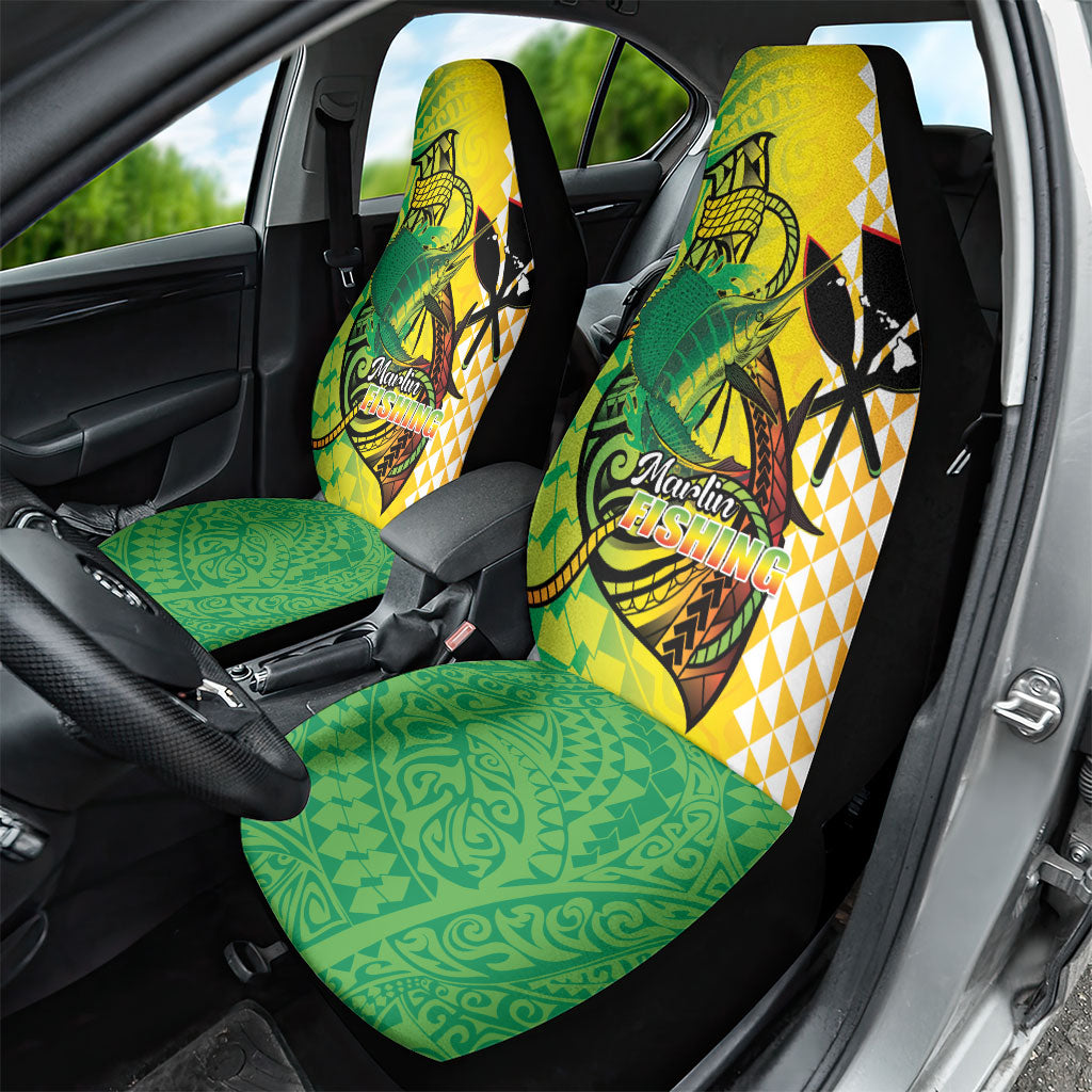 Hawaii Blue Marlin Fishing Car Seat Cover Hawaiian Kanaka Kakau Reggae LT14 - Polynesian Pride
