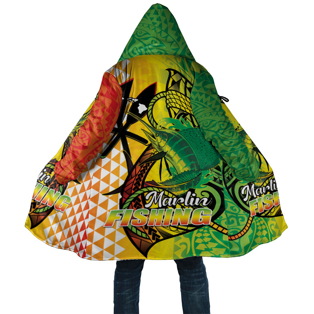 Hawaii Blue Marlin Fishing Cloak Hawaiian Kanaka Kakau Reggae LT14 Unisex Reggae - Polynesian Pride