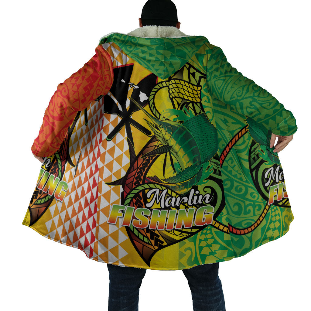 Hawaii Blue Marlin Fishing Cloak Hawaiian Kanaka Kakau Reggae LT14 - Polynesian Pride