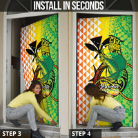 Hawaii Blue Marlin Fishing Door Cover Hawaiian Kanaka Kakau Reggae LT14 - Polynesian Pride