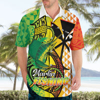 Hawaii Blue Marlin Fishing Hawaiian Shirt Hawaiian Kanaka Kakau Reggae LT14 - Polynesian Pride