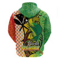 Hawaii Blue Marlin Fishing Hoodie Hawaiian Kanaka Kakau Reggae LT14 - Polynesian Pride