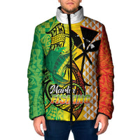 Hawaii Blue Marlin Fishing Padded Jacket Hawaiian Kanaka Kakau Reggae LT14 Men Reggae - Polynesian Pride