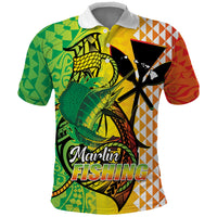 Hawaii Blue Marlin Fishing Polo Shirt Hawaiian Kanaka Kakau Reggae LT14 Reggae - Polynesian Pride