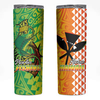 Hawaii Blue Marlin Fishing Skinny Tumbler Hawaiian Kanaka Kakau Reggae LT14 Reggae - Polynesian Pride