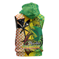 Hawaii Blue Marlin Fishing Sleeveless Hoodie Hawaiian Kanaka Kakau Reggae LT14 - Polynesian Pride