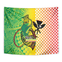 Hawaii Blue Marlin Fishing Tapestry Hawaiian Kanaka Kakau Reggae