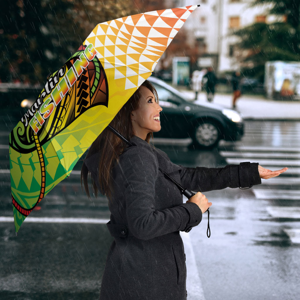 Hawaii Blue Marlin Fishing Umbrella Hawaiian Kanaka Kakau Reggae