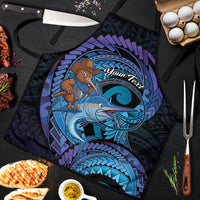 Personalised Blue Marlin Fishing New Zealand Apron NZ Kiwi Cowboy Born To Fish LT14 Purple - Polynesian Pride