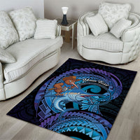 Personalised Blue Marlin Fishing New Zealand Area Rug NZ Kiwi Cowboy Born To Fish LT14 - Polynesian Pride