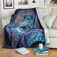 Personalised Blue Marlin Fishing New Zealand Blanket NZ Kiwi Cowboy Born To Fish LT14 Purple - Polynesian Pride
