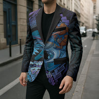 Personalised Blue Marlin Fishing New Zealand Blazer NZ Kiwi Cowboy Born To Fish LT14 - Polynesian Pride