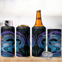 Personalised Blue Marlin Fishing New Zealand 4 in 1 Can Cooler Tumbler NZ Kiwi Cowboy Born To Fish LT14 - Polynesian Pride