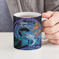 Personalised Blue Marlin Fishing New Zealand Ceramic Mug NZ Kiwi Cowboy Born To Fish LT14 - Polynesian Pride