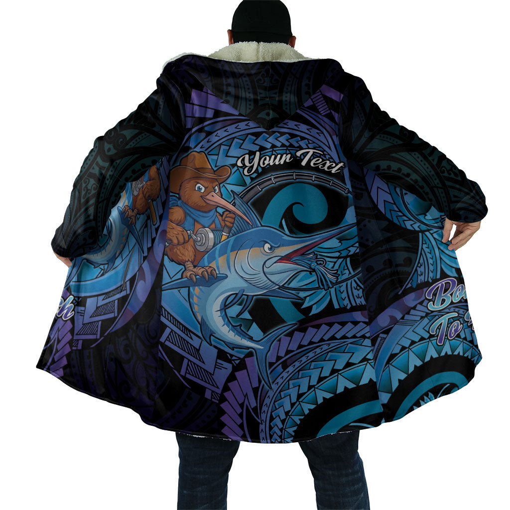 Personalised Blue Marlin Fishing New Zealand Cloak NZ Kiwi Cowboy Born To Fish LT14 - Polynesian Pride
