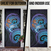 Personalised Blue Marlin Fishing New Zealand Door Cover NZ Kiwi Cowboy Born To Fish LT14 - Polynesian Pride