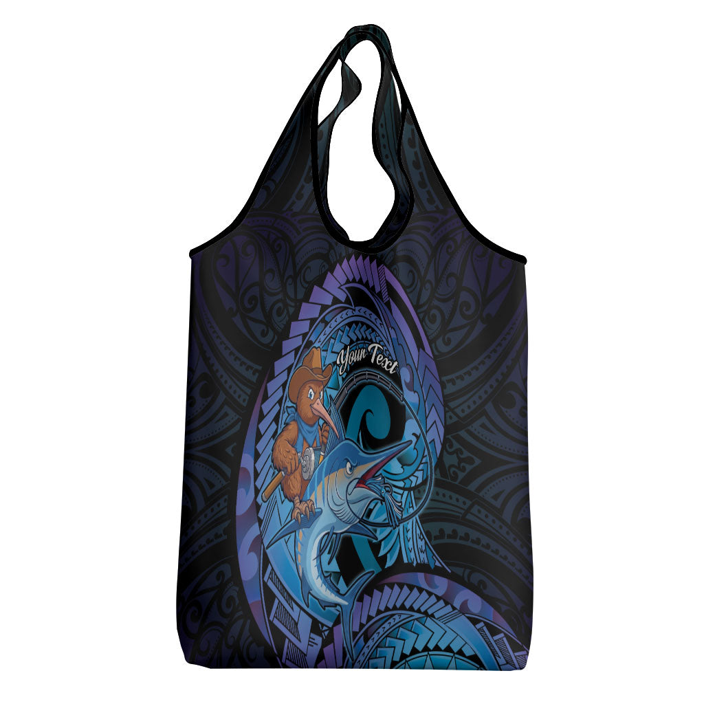 Personalised Blue Marlin Fishing New Zealand Grocery Bag NZ Kiwi Cowboy Born To Fish LT14 - Polynesian Pride